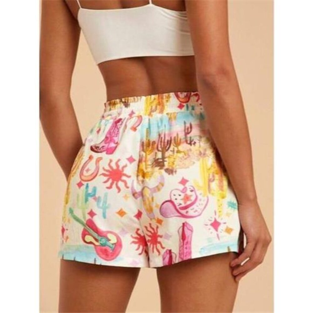 Drawstring Printed Shorts - Picture 3 of 3